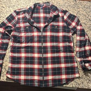 Chaps Navy and Red Checkered Shirt